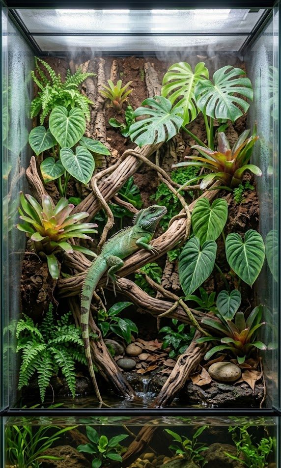 Terrarium adapté au dragon d'eau