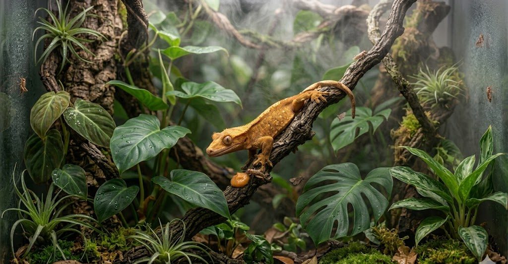 Terrarium adapté au gecko à crête